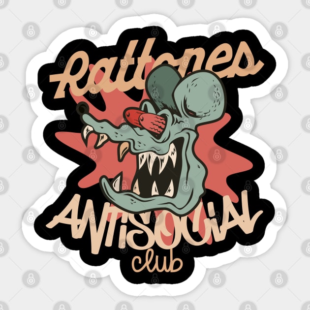 Rattones AntiSocial Club Sticker by SpaceWiz95